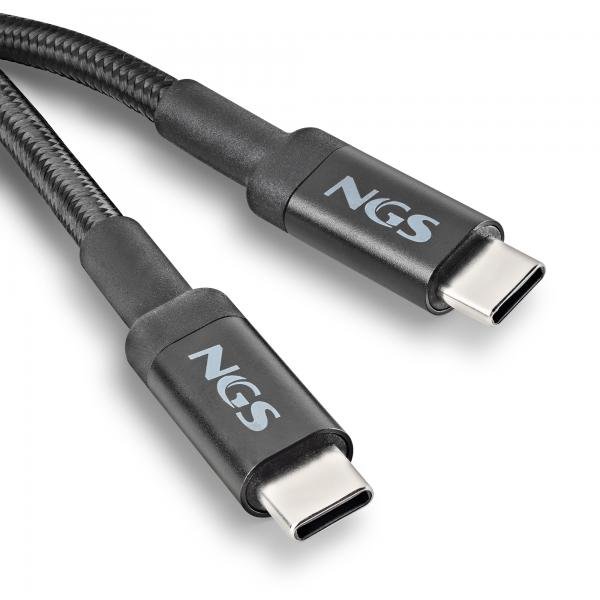 NGS CAVO DI RICARICA RAPIDA DA USB C A USB C, 3 MT, NERO [KNOT65W - 3] - eletrosyncstore