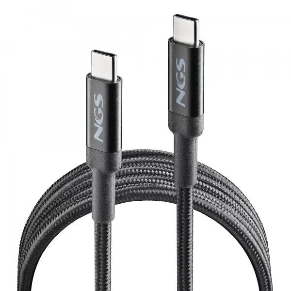 NGS CAVO DI RICARICA RAPIDA DA USB C A USB C, 3 MT, NERO [KNOT65W - 3] - eletrosyncstore