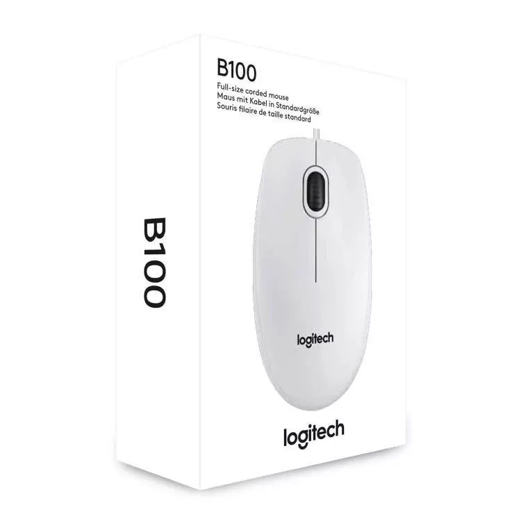 Logitech B100 Mouse Ottico Cablato Con Filo Usb 800 Dpi Ambidestro Windows Mac - eletrosyncstore