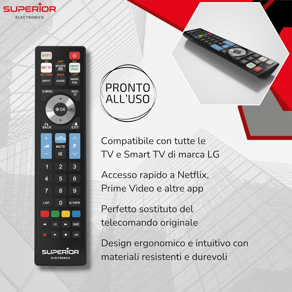 Telecomando Tv Universale Smart Tv Lg Superior Compatibile Per Tv Lg E Pc Nero - eletrosyncstore