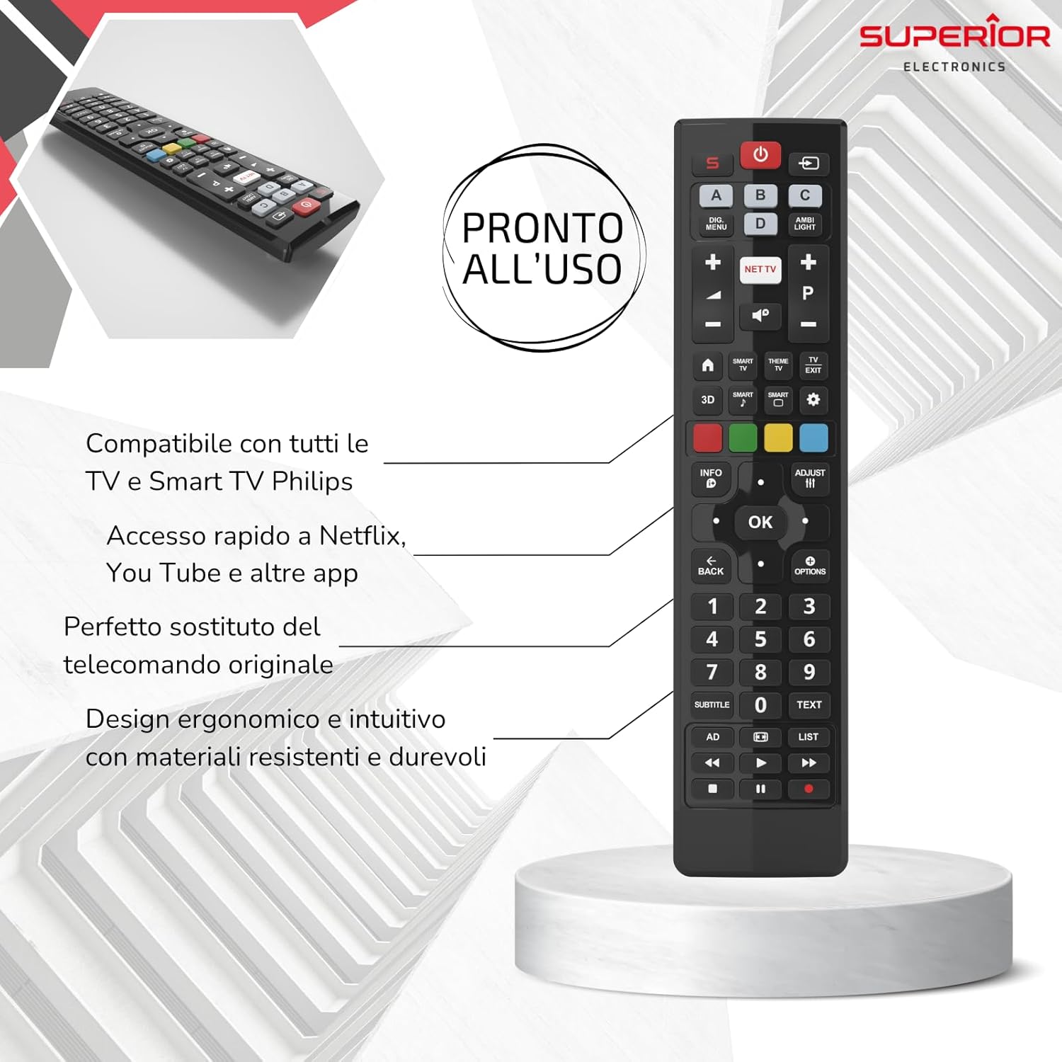 Telecomando Tv Universale Smart Tv Philips 3d Superior Compatibile Per Philips - eletrosyncstore