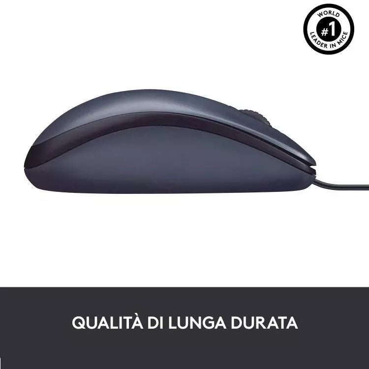Logitech B100 Mouse Ottico Cablato Con Filo Usb 800 Dpi Ambidestro Windows Mac - eletrosyncstore