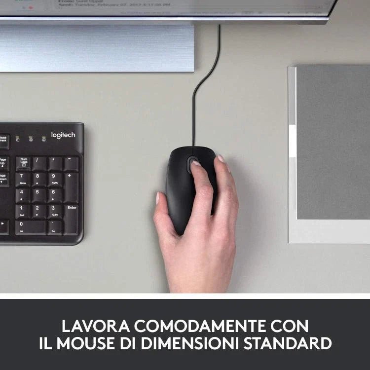 Logitech B100 Mouse Ottico Cablato Con Filo Usb 800 Dpi Ambidestro Windows Mac - eletrosyncstore