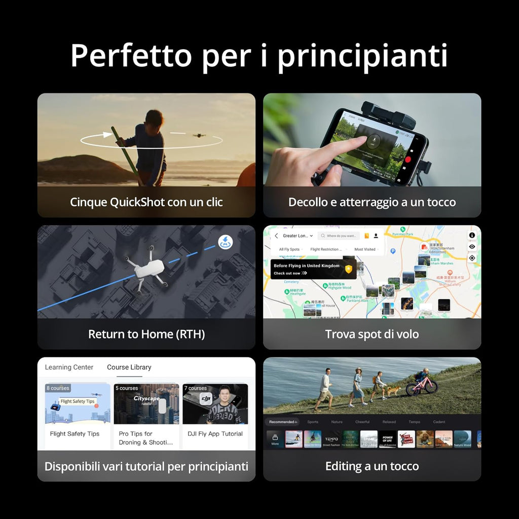 DJI Mini 4K, Drone per adulti, fotocamera 4K HD, Radiocomando RC - N1 Camera UHD < 249 g, stabilizzatore 3 assi, trasmissione video 10 km, return automatico, resistenza al vento, 1 batteria per tempo di volo 31', volo intelligente - eletrosyncstore