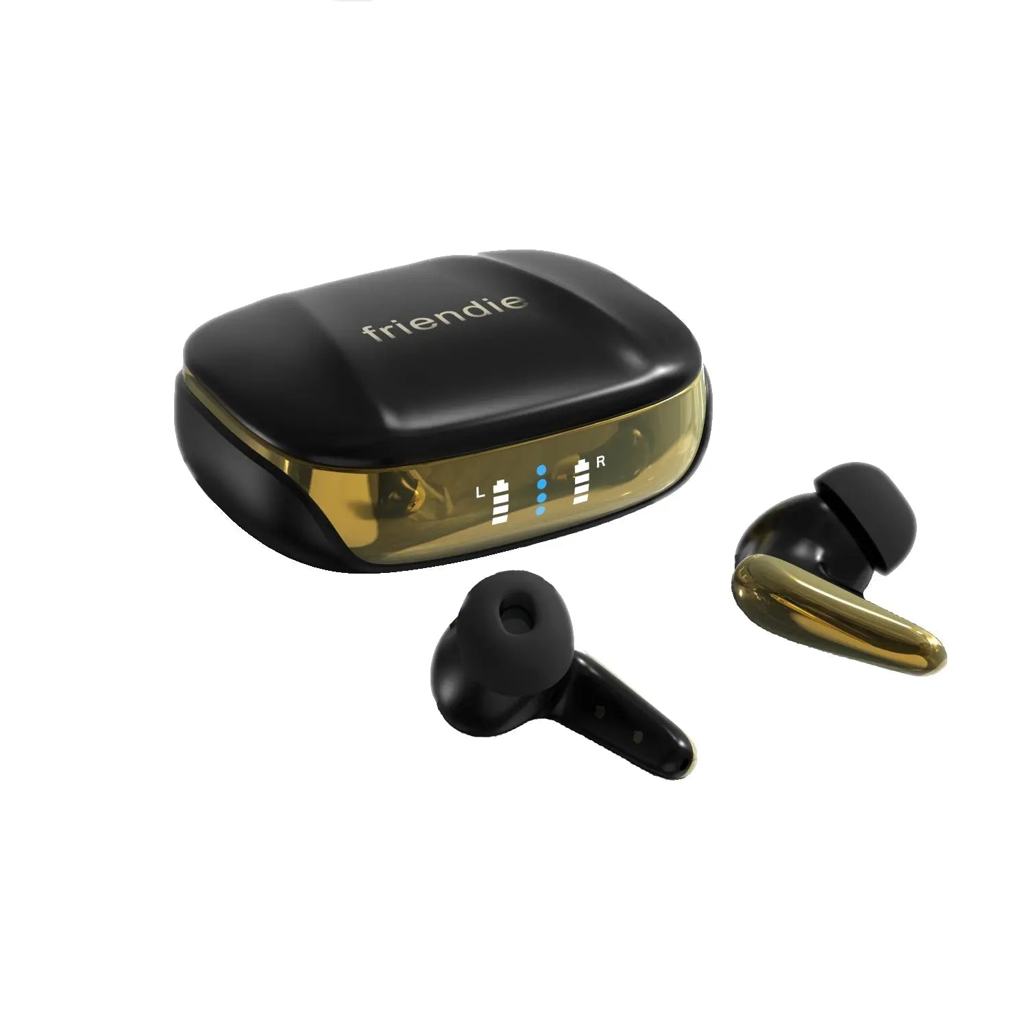 AIR Focus ANC Matte Black and Gold Active Noise Cancelling Earbuds (In Ear Wireless Headphones) - eletrosyncstore