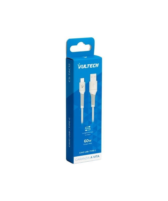Vultech CS - TAC12WH cavo USB USB 2.0 1,2 m USB A USB C Bianco [CS - TAC12WH] - eletrosyncstore