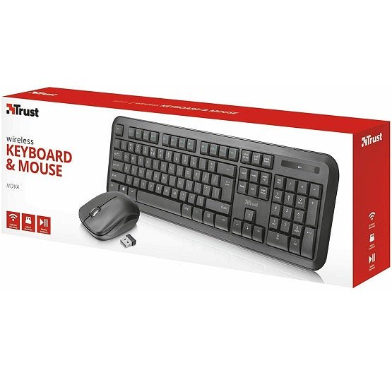 Trust Kit Tastiera Nova E Mouse Wireless Set Accessori Computer Pc Portatile - eletrosyncstore